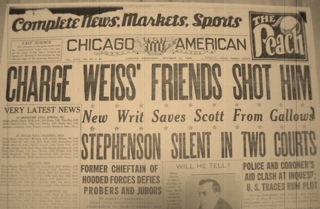 The Front Page of the Chicago American on Wednesday, October 13, 1926.