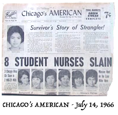 The Front Page of Chicago's American reporting on the Richard Speck murders of student nurses from 1966.